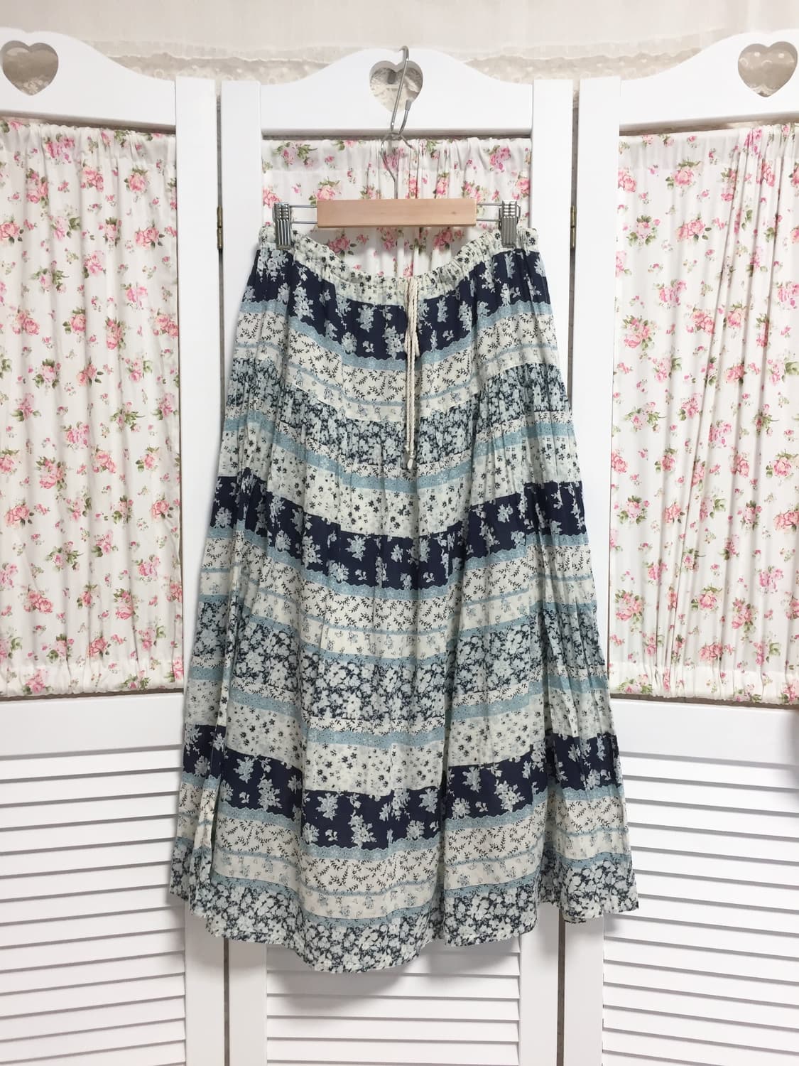 빈티지 모리걸 블루 플라워 스커트 상품이미지1