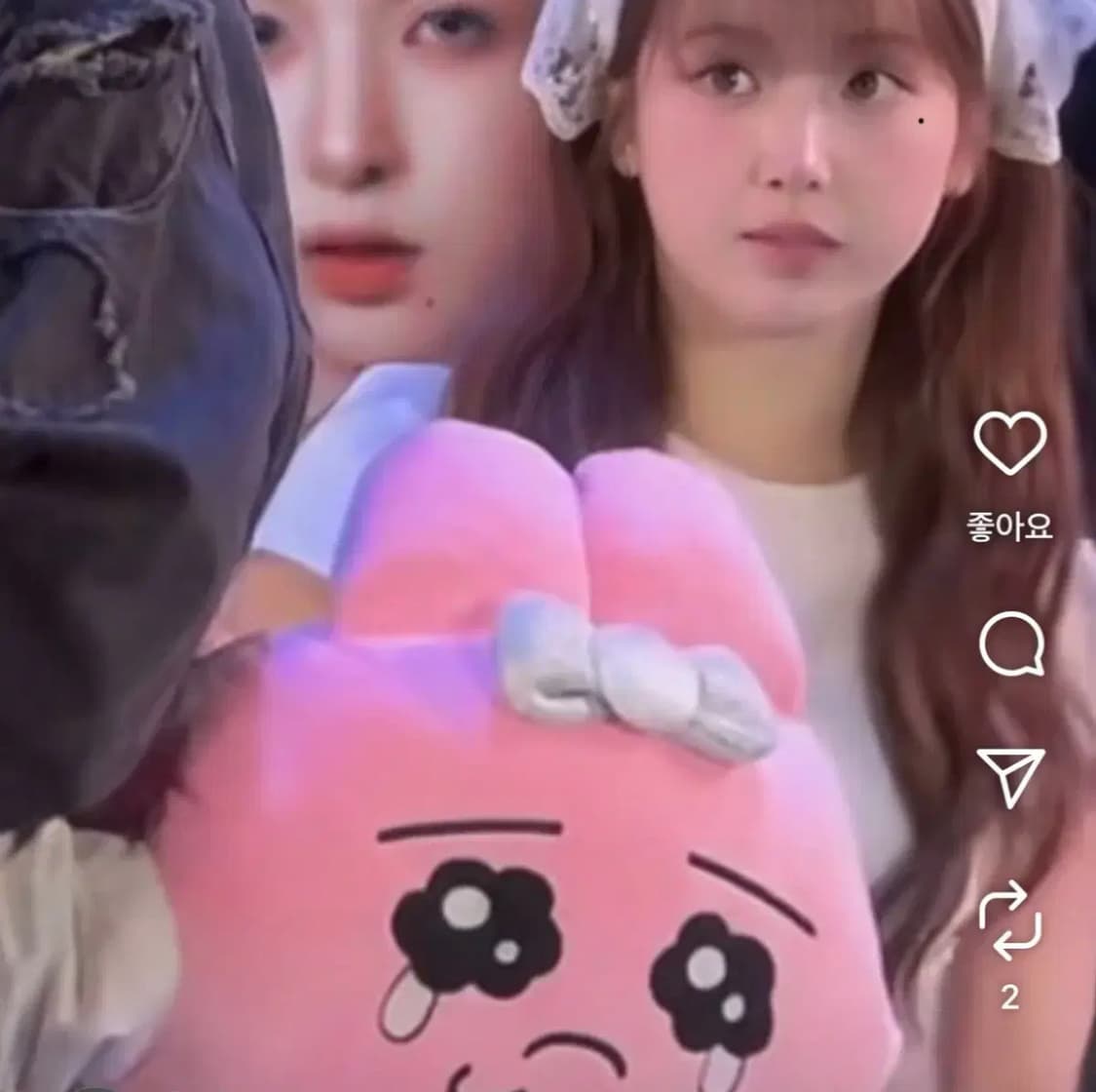 새상품)일괄 빤쮸토끼 얼굴 손 쿠션 인형 엔믹스 지우 상품이미지2