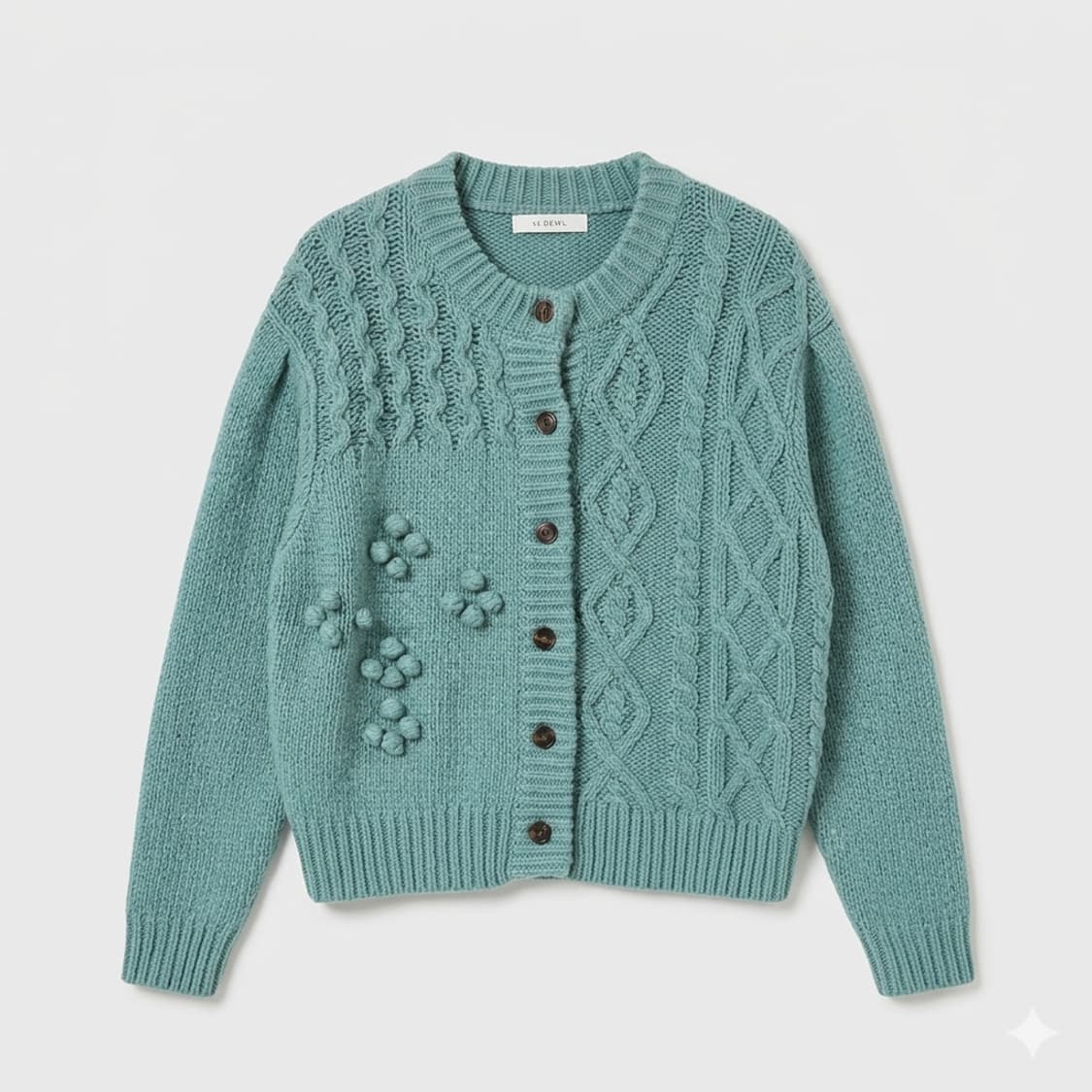 🌸봄컬러 | JJ지고트 민트 니트 가디건 55~66 | 화사핏 상태A 상품이미지3