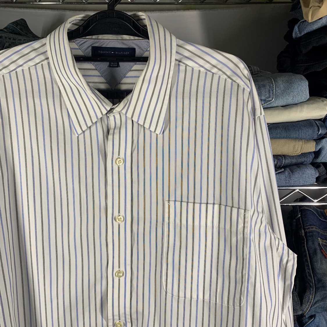 [XL] 타미힐피거 투컬러 스트라이프 셔츠 상품이미지1