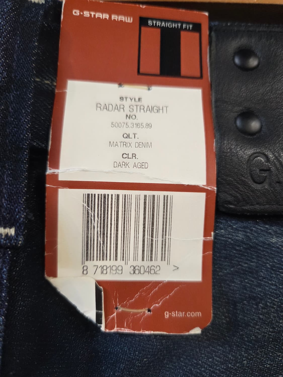 G-Star Raw 워싱 데님 청바지(W28/L32) 상품이미지6