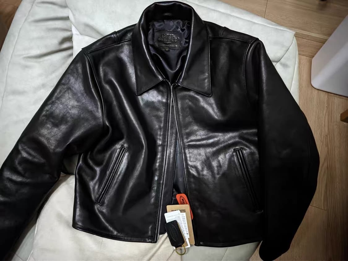 신품 리얼 시몬스 30's 카우하이드 레더 자켓 M사이즈 상품이미지5