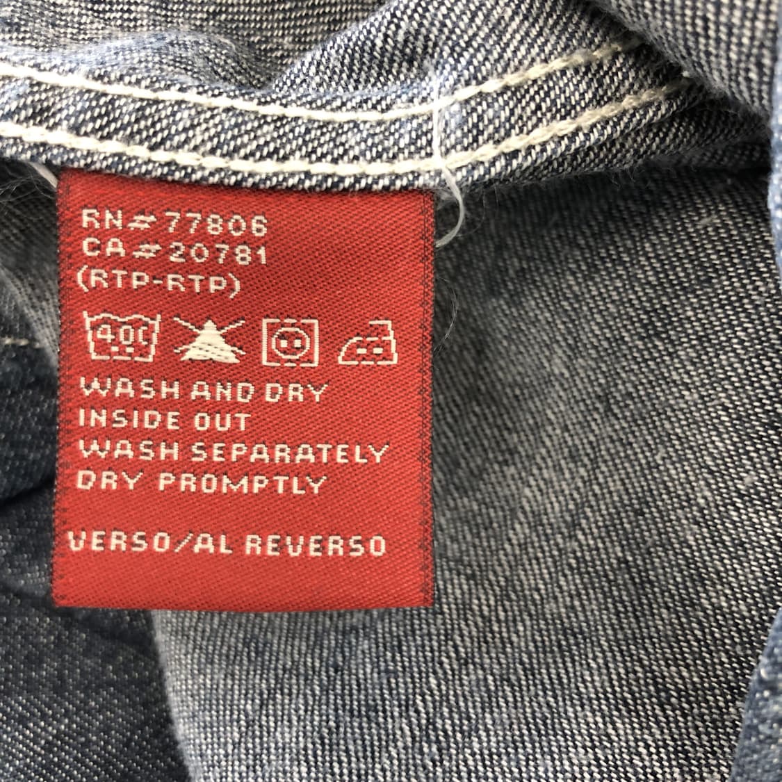 타미힐피거 레드라벨 프리미엄 빈티지 데님셔츠 90-95 상품이미지7