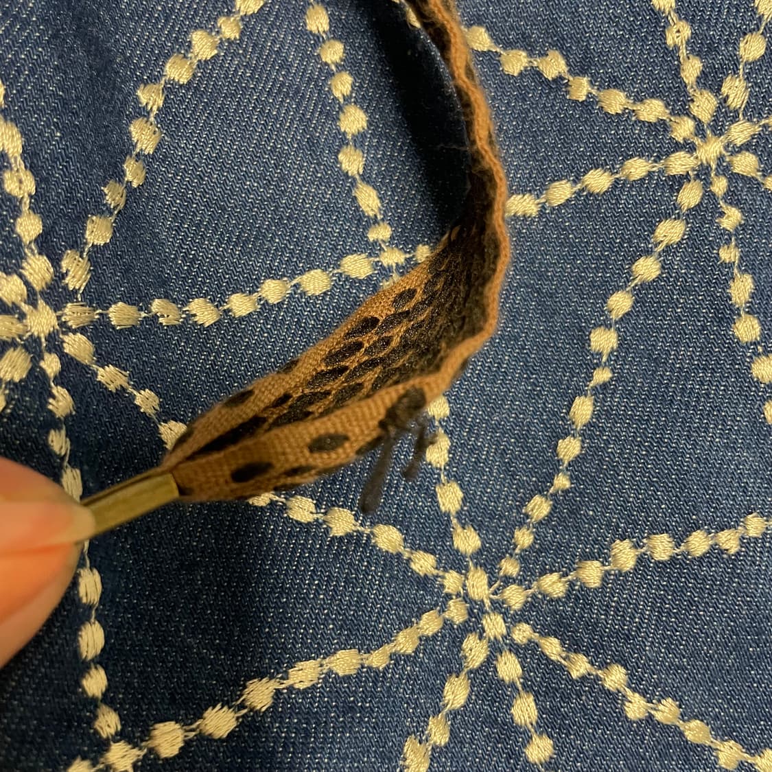 캐피탈 8온즈 데님 포크 도조 자수 이지 팬츠 인디고 1 size 상품이미지4