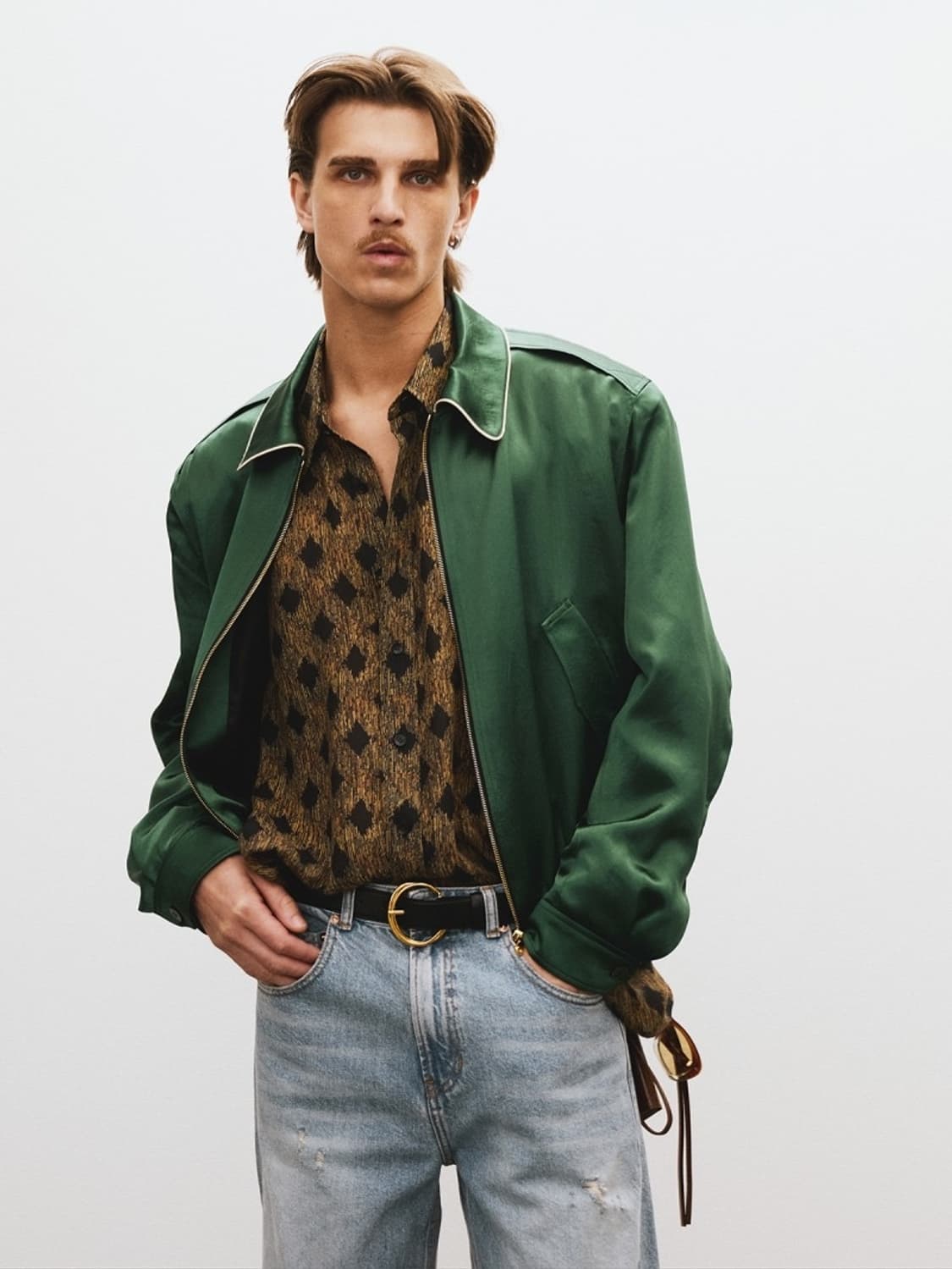 [새상품] 렉토 25SS 80S 플루이드 벤 점퍼 자켓 빈티지 그린 상품이미지2