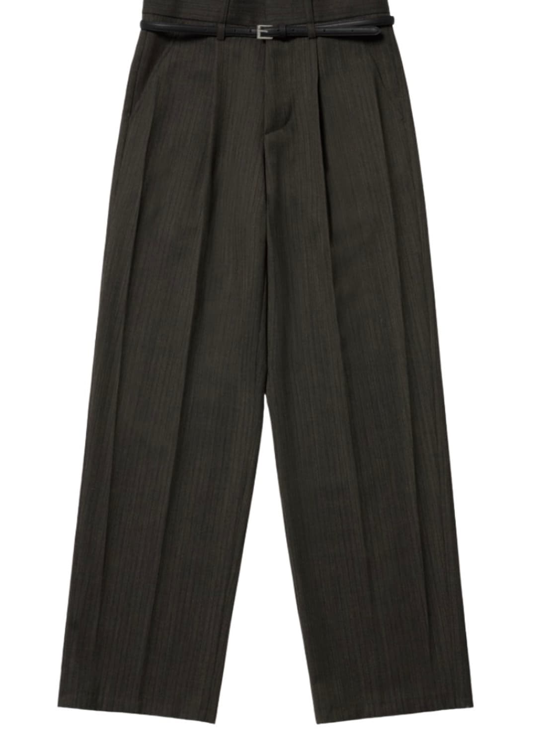 [M] STU 25fw Crease belt slacks_차콜 상품이미지1