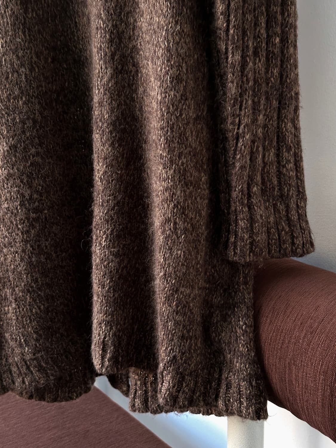 Cable patterned hooded long knit jacket 상품이미지6