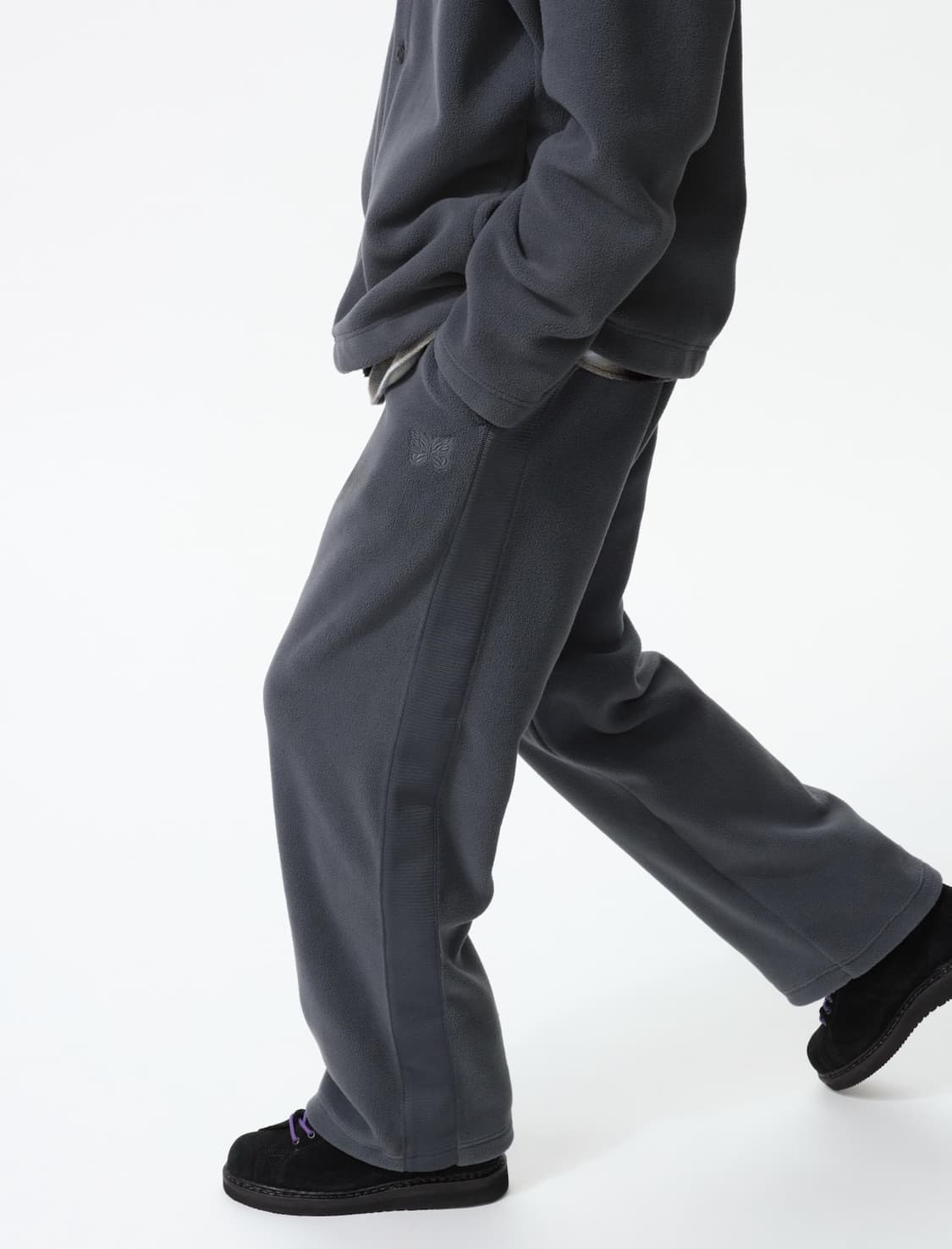 유니클로 니들스 플리스 와이드 팬츠 그레이 블랙 L, S 상품이미지1