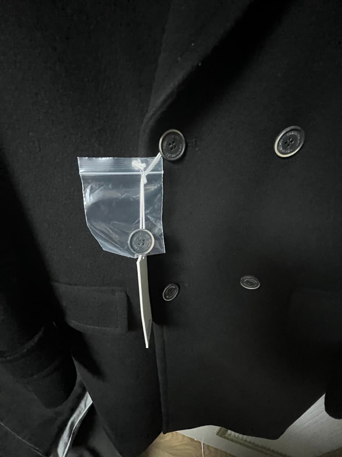 크리스크리스티 캐시미어 블렌드 오버 더블 코트 블랙 100 상품이미지5