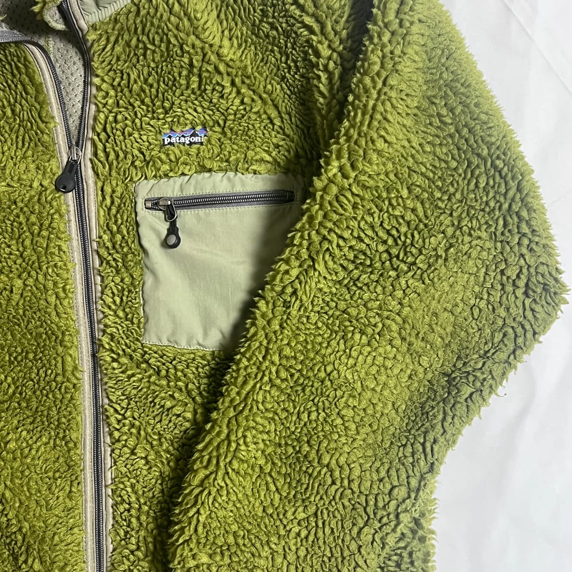 빈티지 파타고니아 딥파일 가디건 모스그린 M 상품이미지4