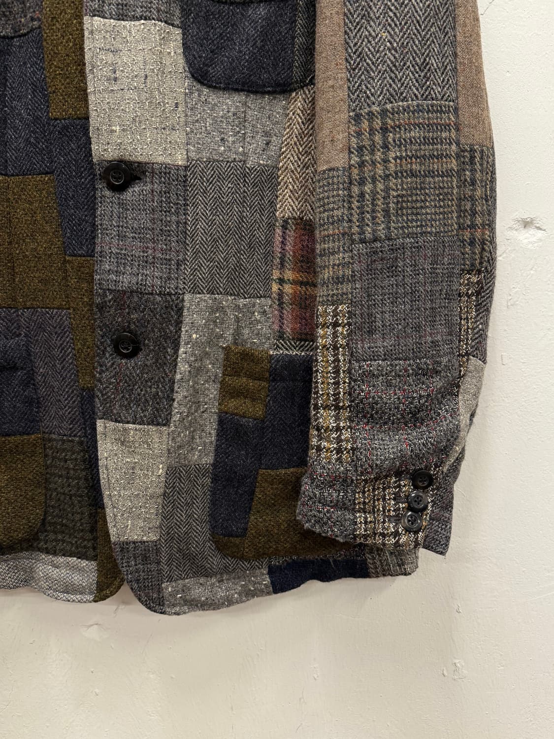 L) BEAMS+ Patchwork Wool Blazer 상품이미지4