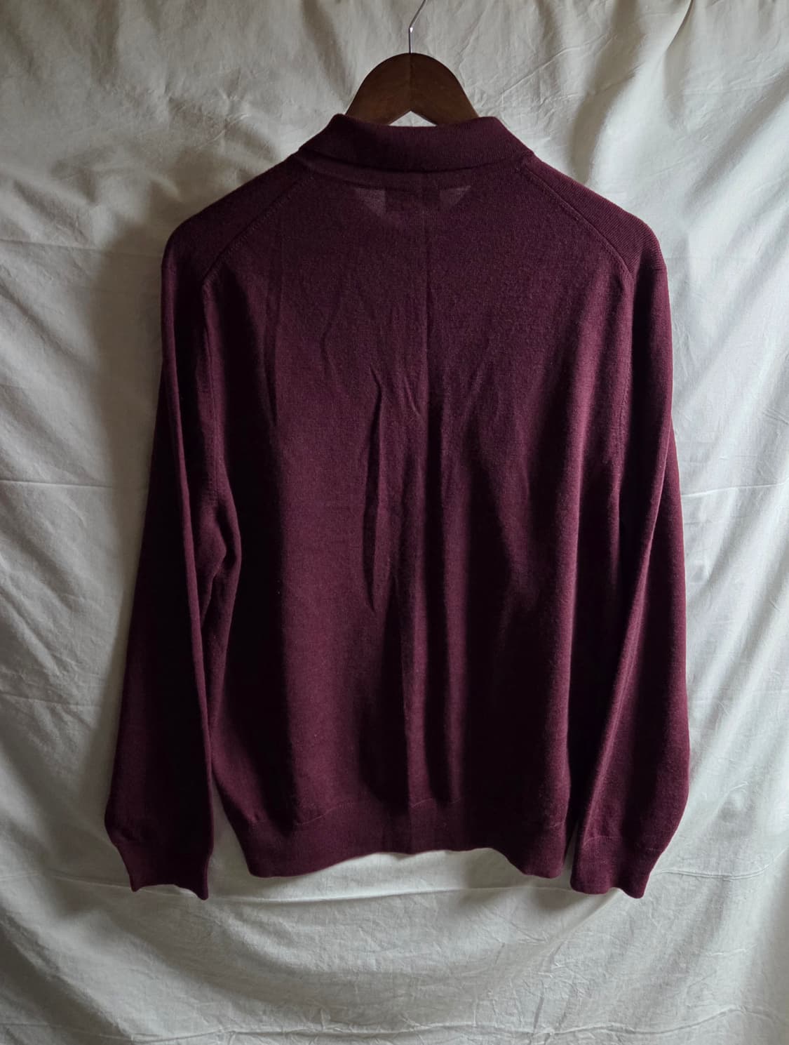 브룩스 브라더스 긴팔 카라 니트 버건디 L 상품이미지5