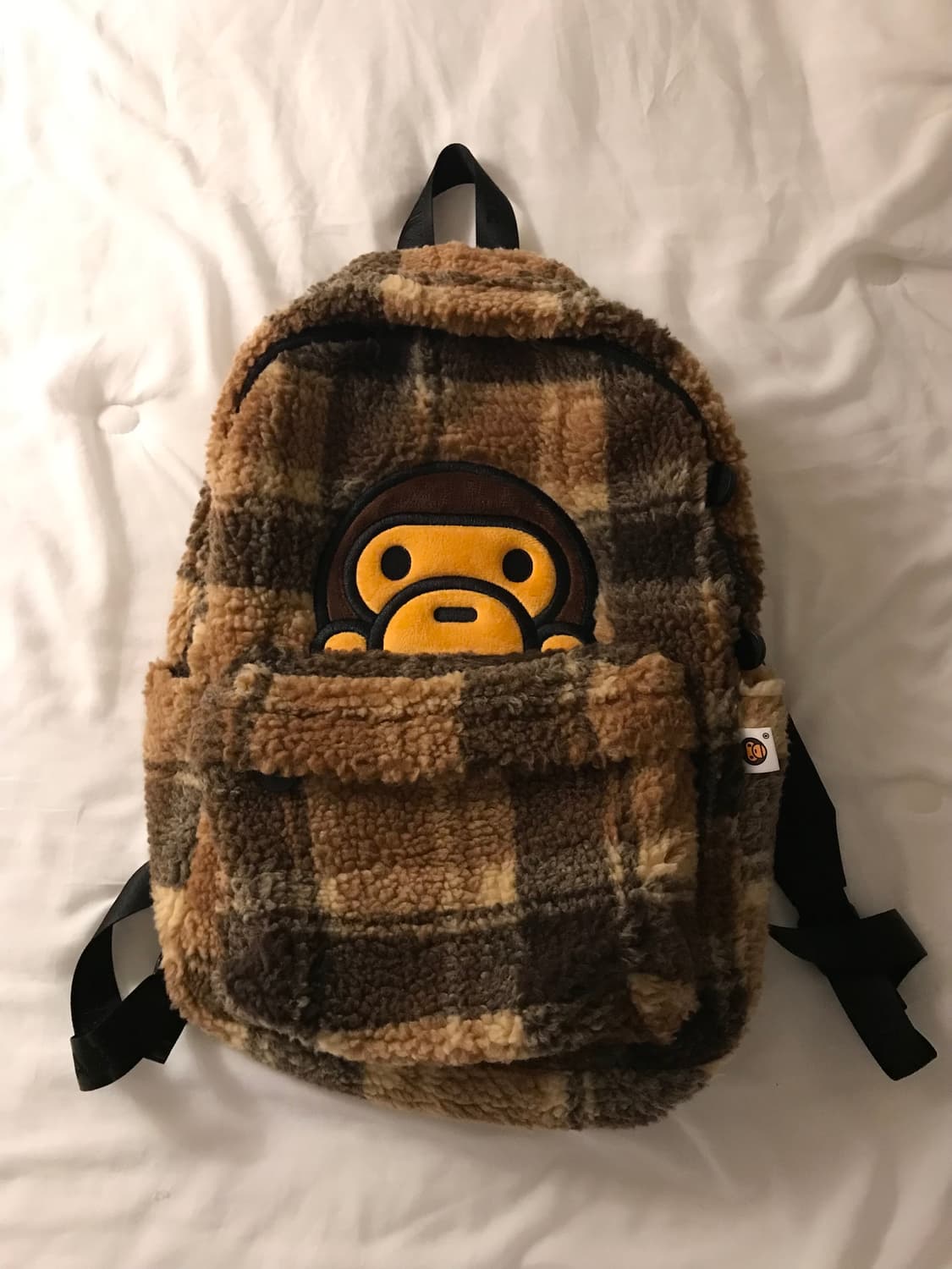 Bape 베이프 베이비 마일로 체크 미디움 백팩 베이지브라운 상품이미지2