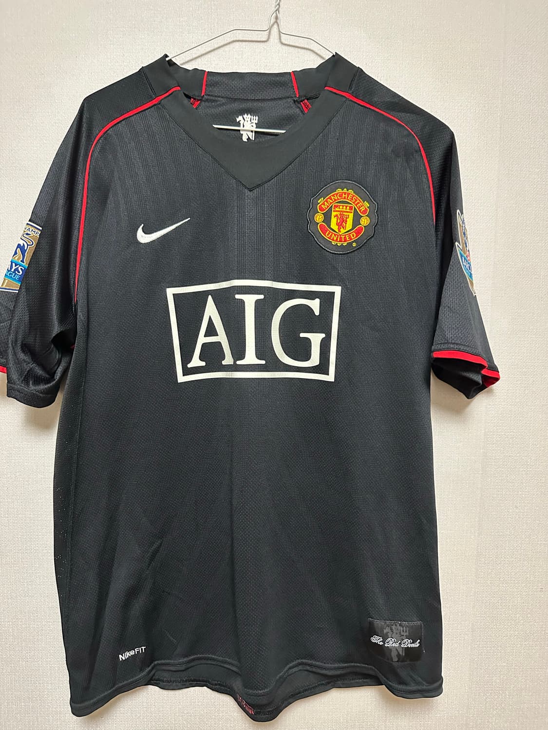 07-08 맨유 어웨이 호날두 (황금사자패치/M)올드래플/빈티지 상품이미지9