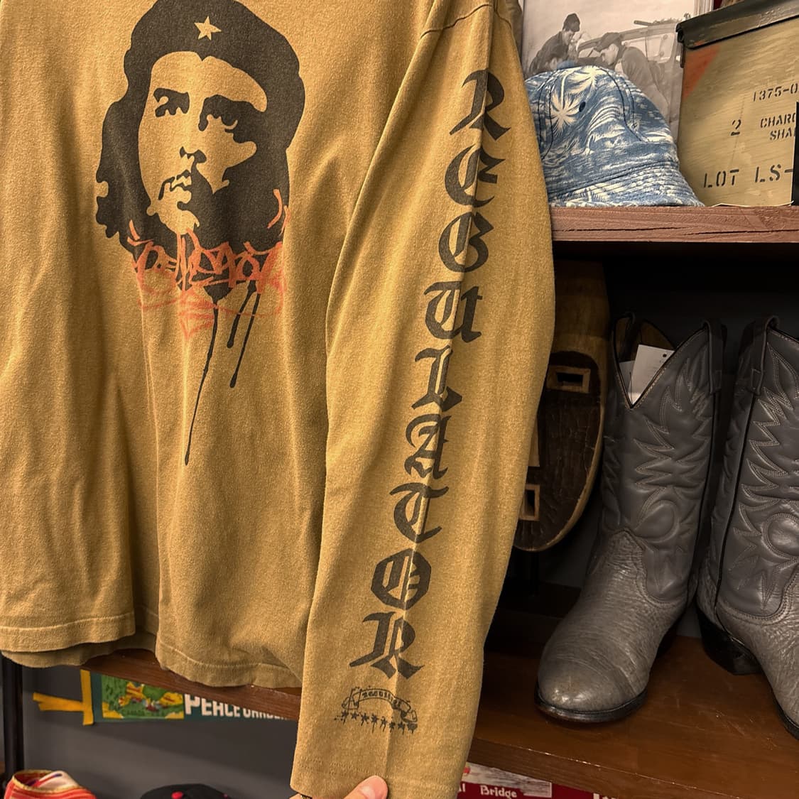 00s JPN 레귤레이터 체게바라 아트 페인팅 롱슬리브 티셔츠 N893 상품이미지5