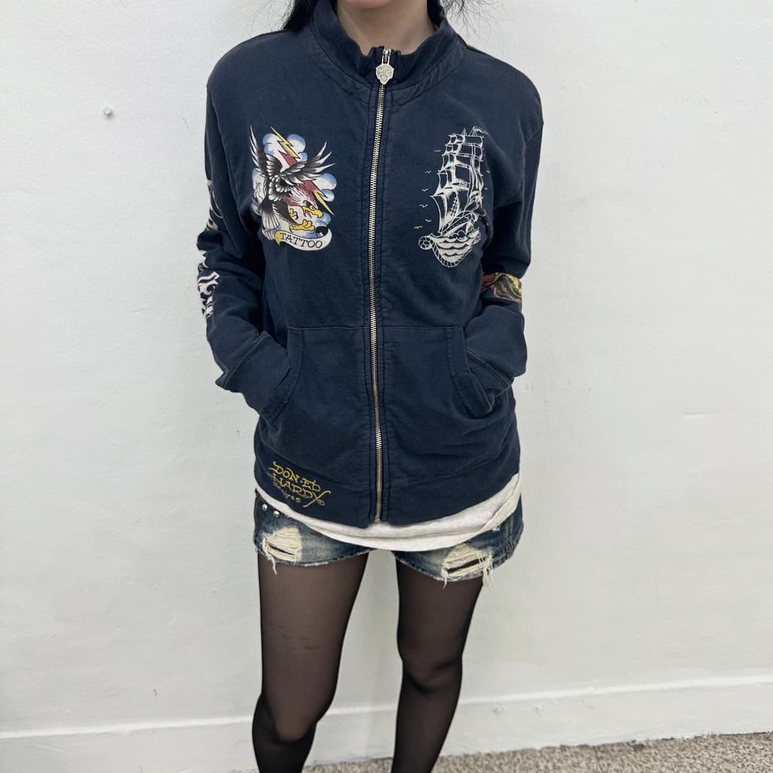 Ed hardy oldschool printing zipup 상품이미지1