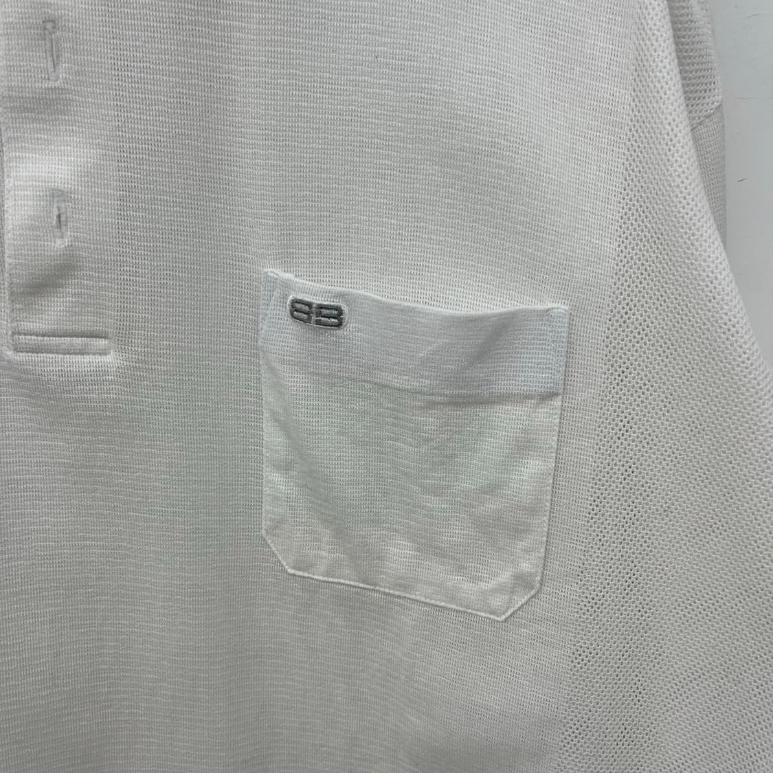 발렌시아가 빈티지 화이트 반팔 카라티 남성XL 상품이미지2