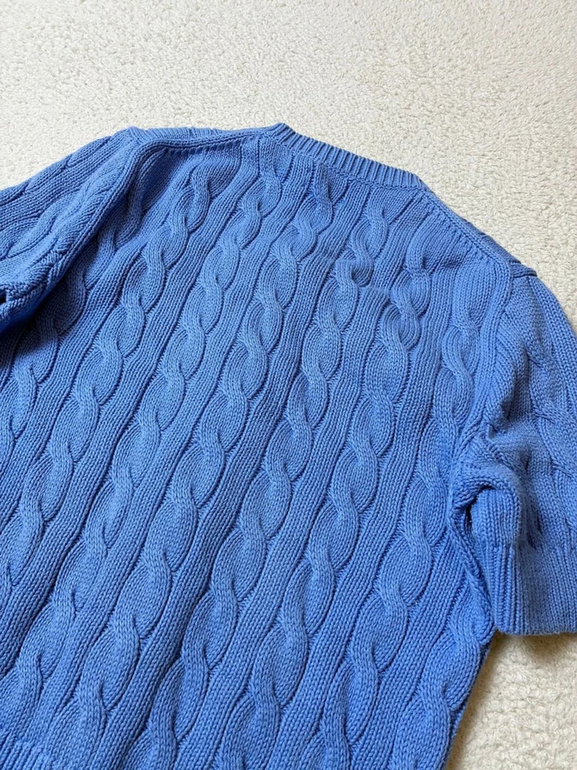 폴로 랄프로렌 큐알 신형 꽈배기 반팔 니트 가디건 PN7408 상품이미지6