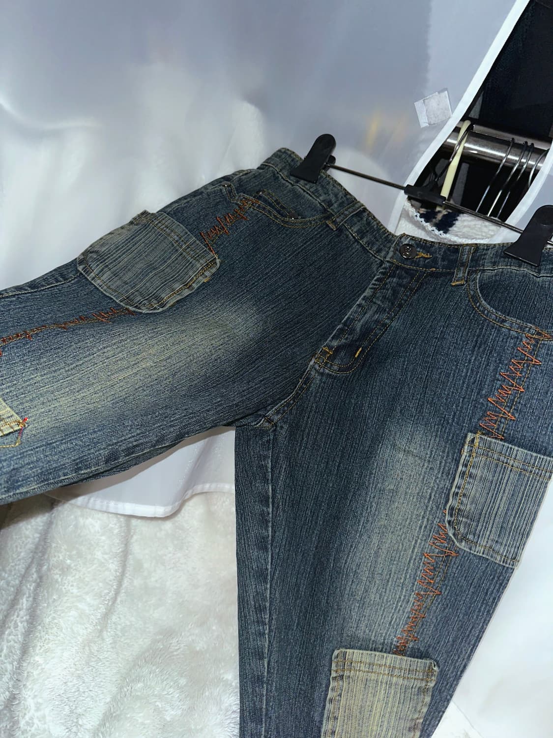 포켓 자수 디테일 데님 부츠컷 상품이미지3