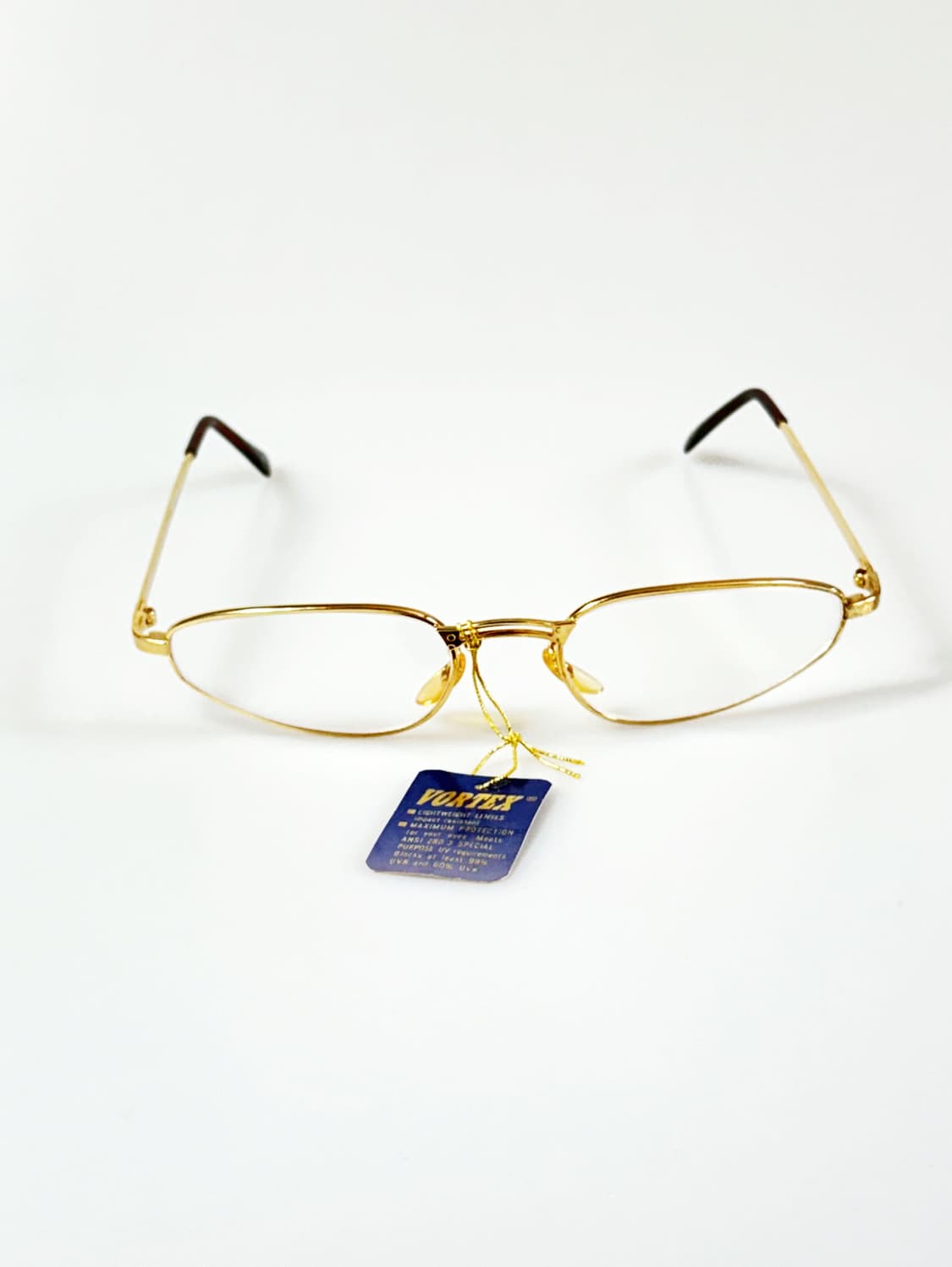 90s VORTEX 골드 메탈 오벌 프레임 빈티지 안경 상품이미지2