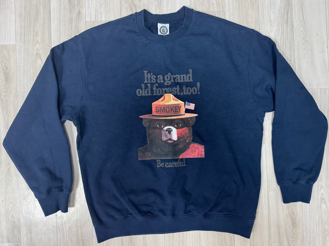 [에스피오나지] 스모키베어 Be Careful Sweat Navy L 상품이미지6