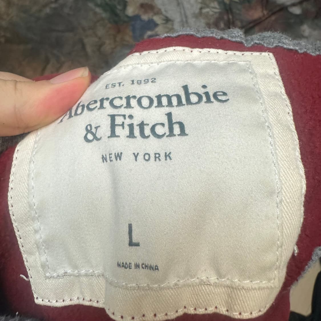 아베크롬비 빈티지 버건디럭비후드티 L 상품이미지3