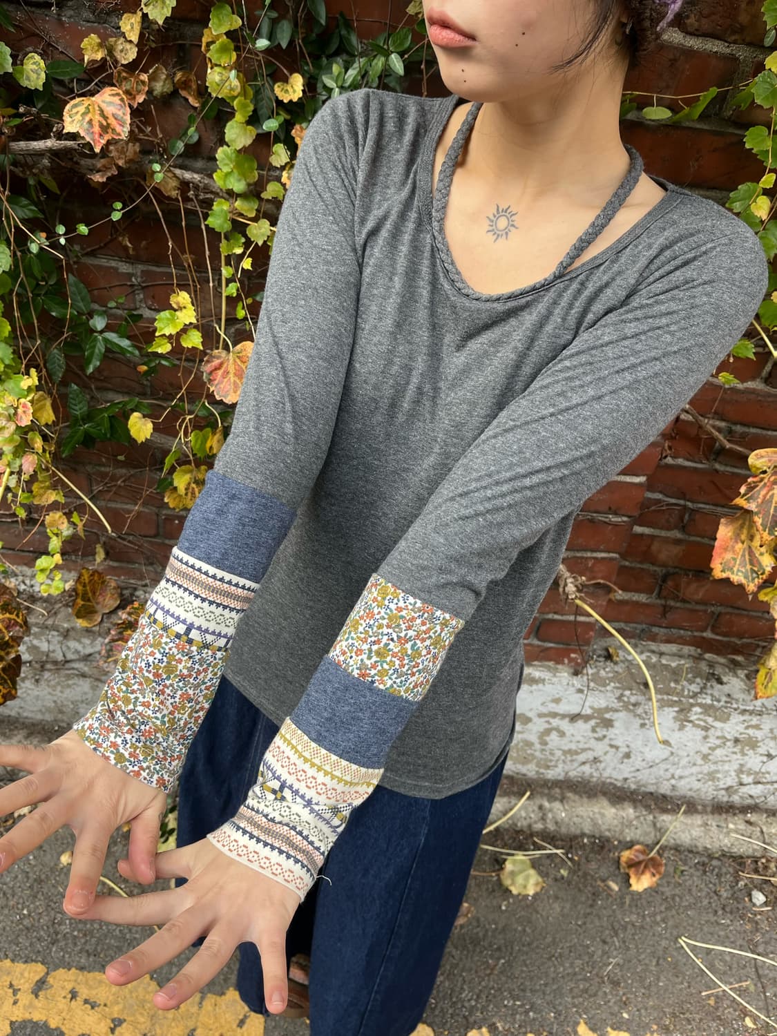 소매 패턴 포인트 롱슬리브 상품이미지2