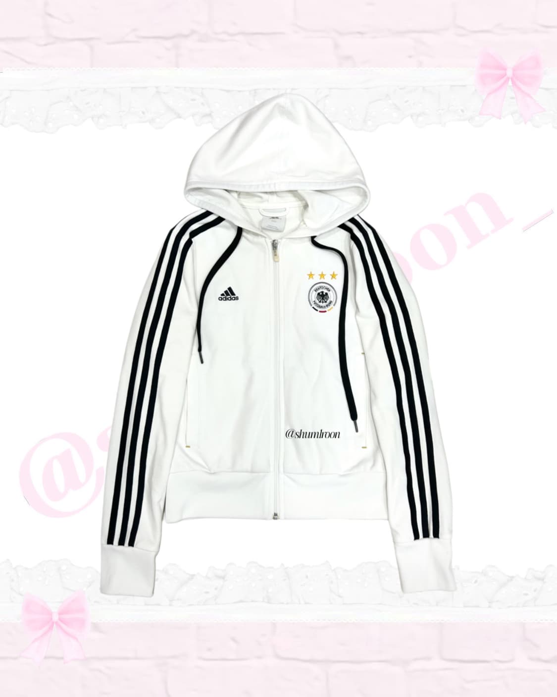 아디다스 독일 화이트 흰검 후드집업 져지 상품이미지1