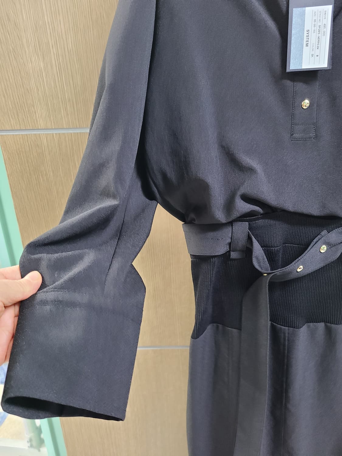 택새/시스템 블랙 롱원피스  상품이미지4