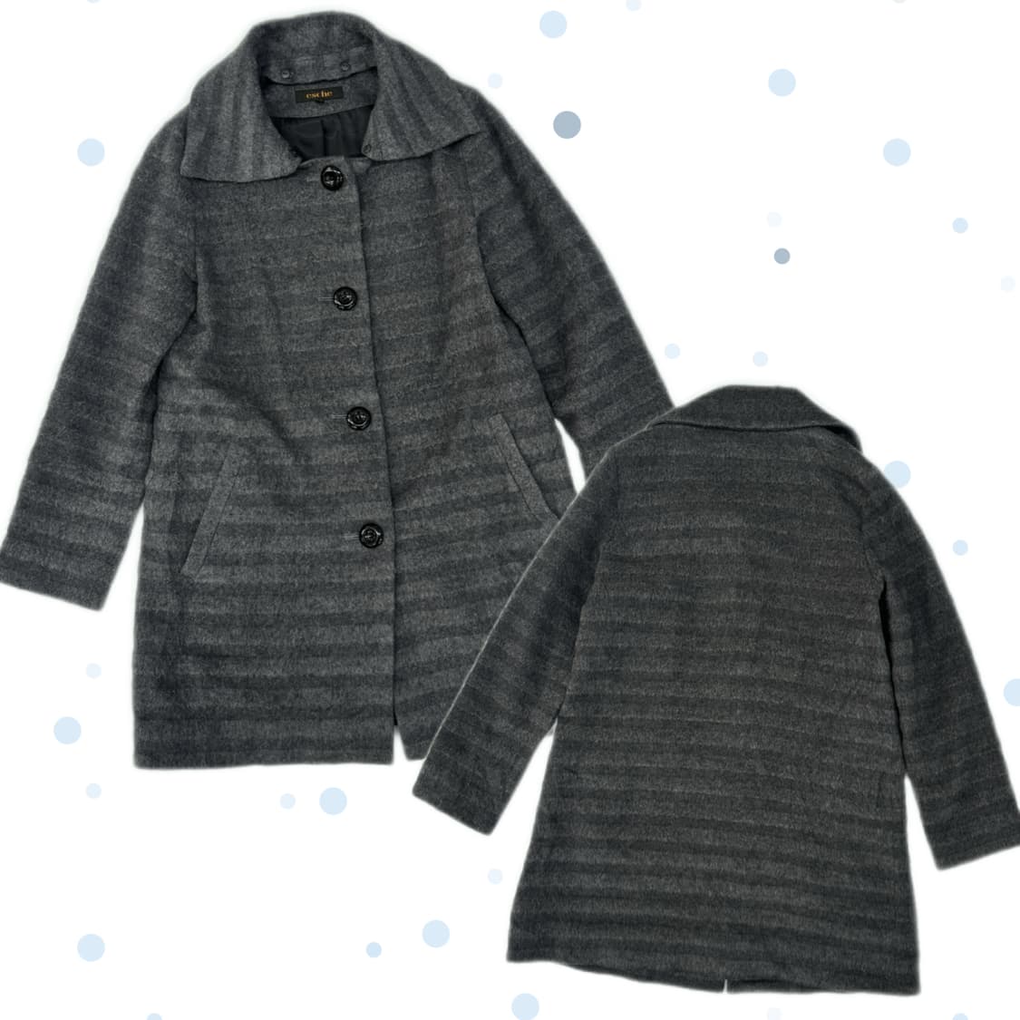 🩶그런지 그레이 단가라 미디 코트🩶 히피 모리걸 카라 러블리 상품이미지1