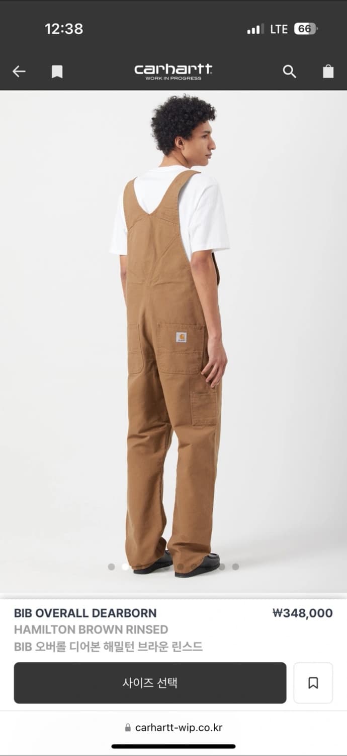 칼하트 BIB 오버롤 디어본 해밀턴 브라운 린스드 (멜빵) 상품이미지4