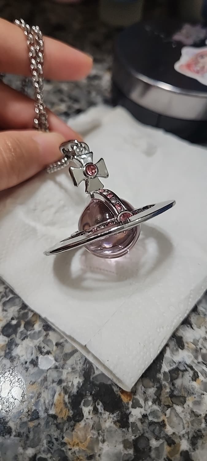 비비안웨스트우드 핑크 orb 펜던트 목걸이 상품이미지2