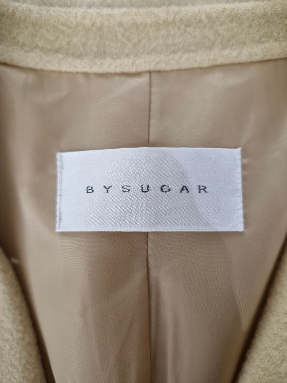 바이슈가(BYSUGAR)슬릿슬리브 핸드메이드 울코트 버터옐로 상품이미지7