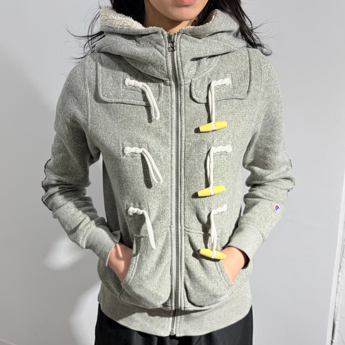 챔피온 리버스위브 그레이 떡볶이 후드집업 자켓 상품이미지1