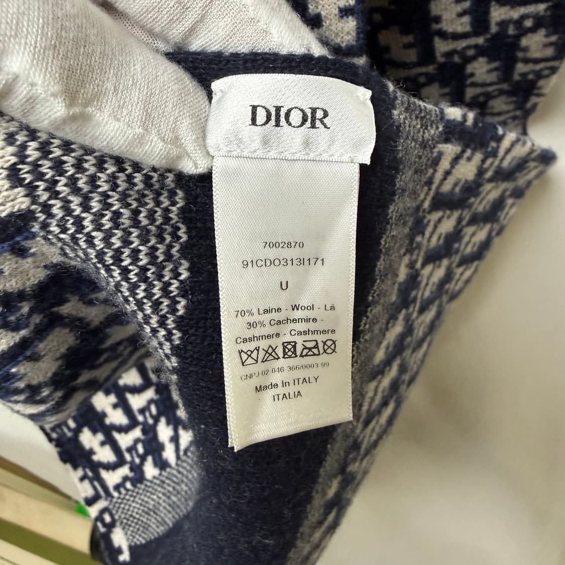 디올 오블리크 리버서블 캐시미어 롱 니트 머플러 목도리 상품이미지5