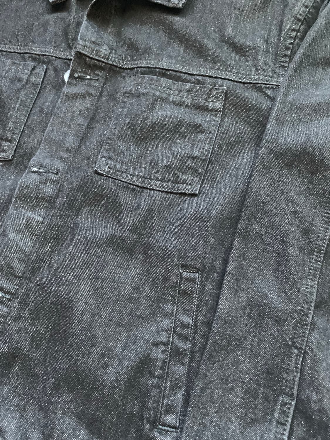 오버사이즈 워시드 데님 트러커 재킷 XL  워싱 처리를 사용하여 특유 상품이미지4