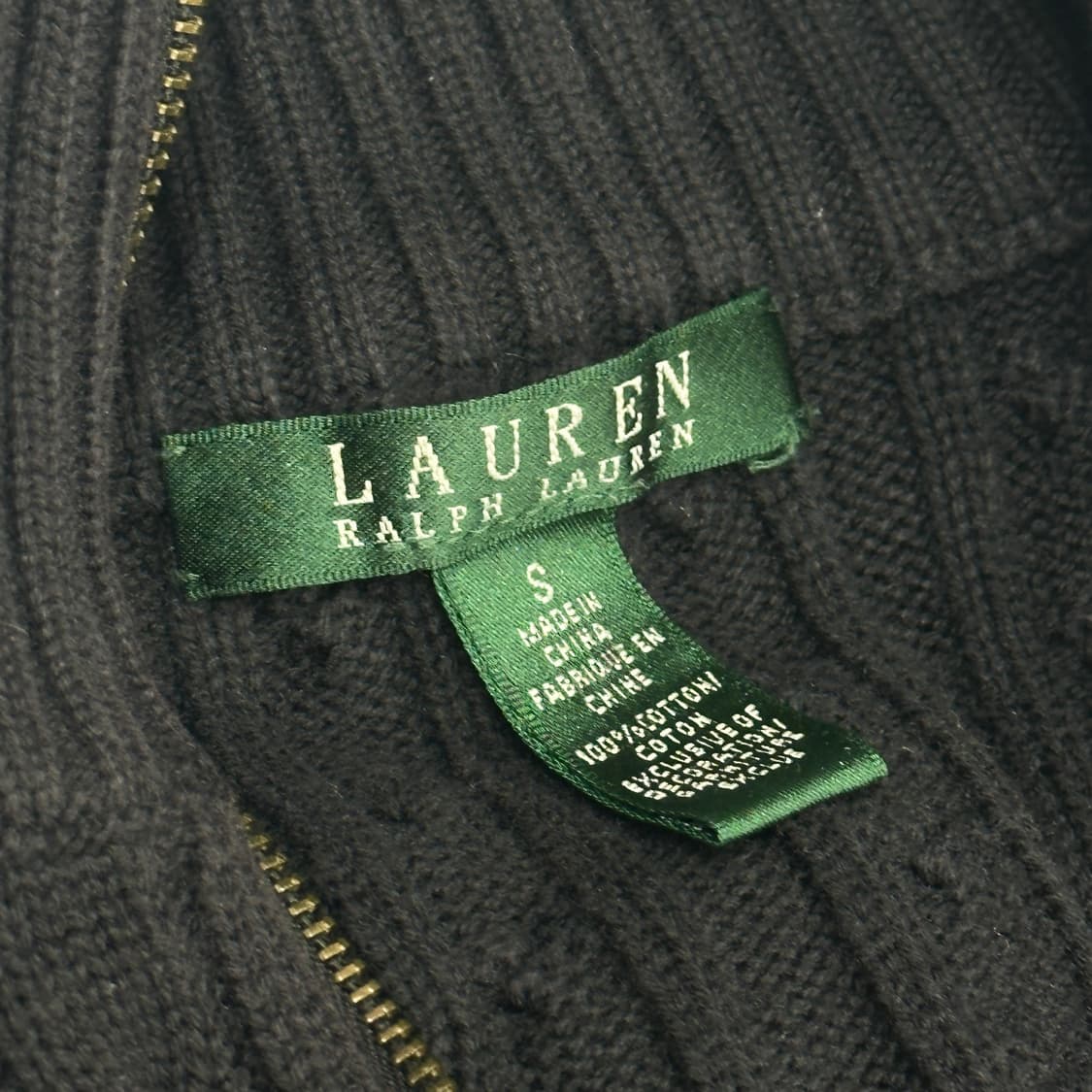 로렌랄프로렌금장 블랙 꽈배기 니트 집업 빈티지 슬림 나나깔 펑크 쇠맛 상품이미지6