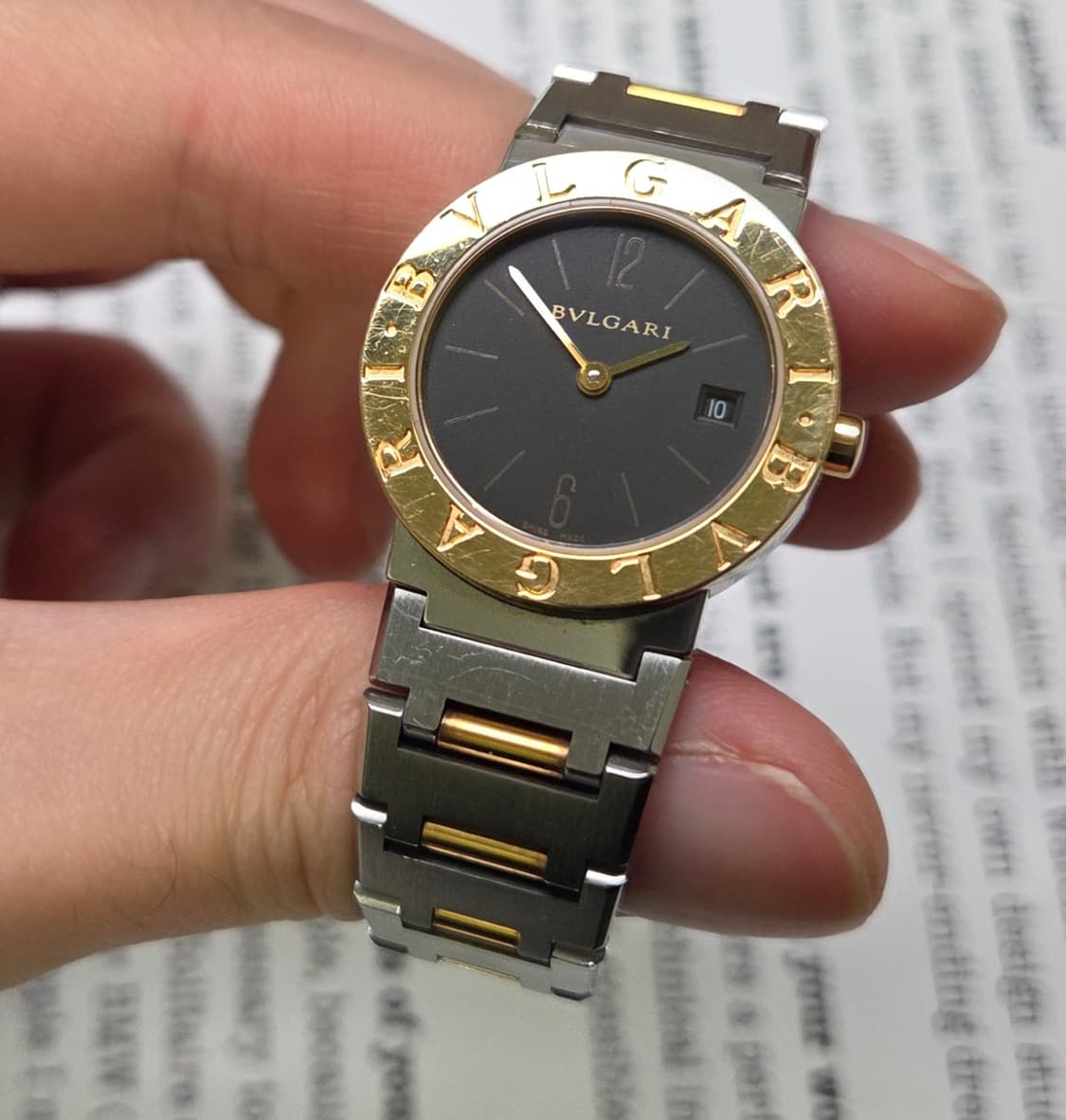 불가리 BB26 18K콤비 블랙다이얼 쿼츠 여성용 브레이슬릿 ver. 상품이미지4