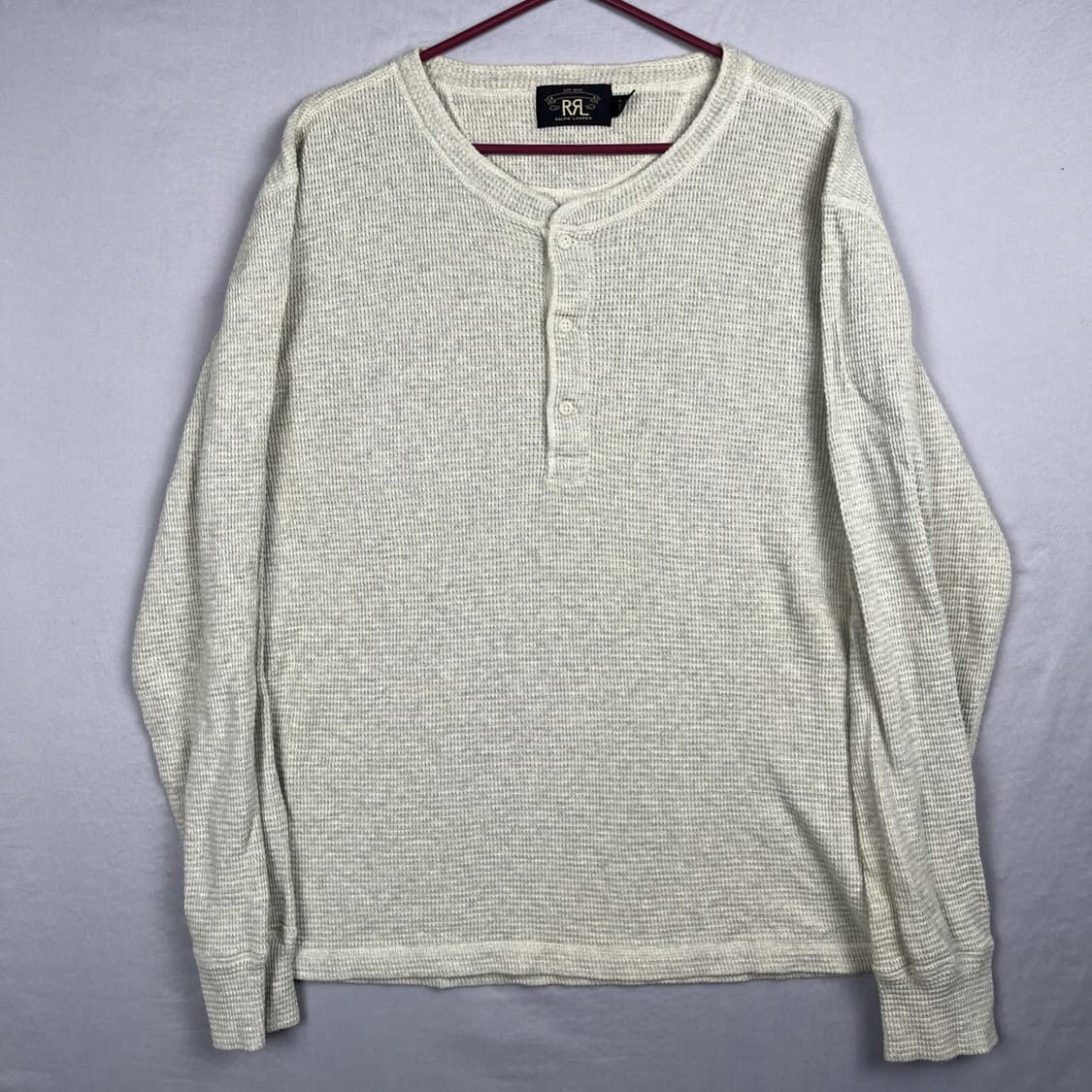 더블 알엘  와플 니트 헨리넥 써멀 셔츠 상품이미지2