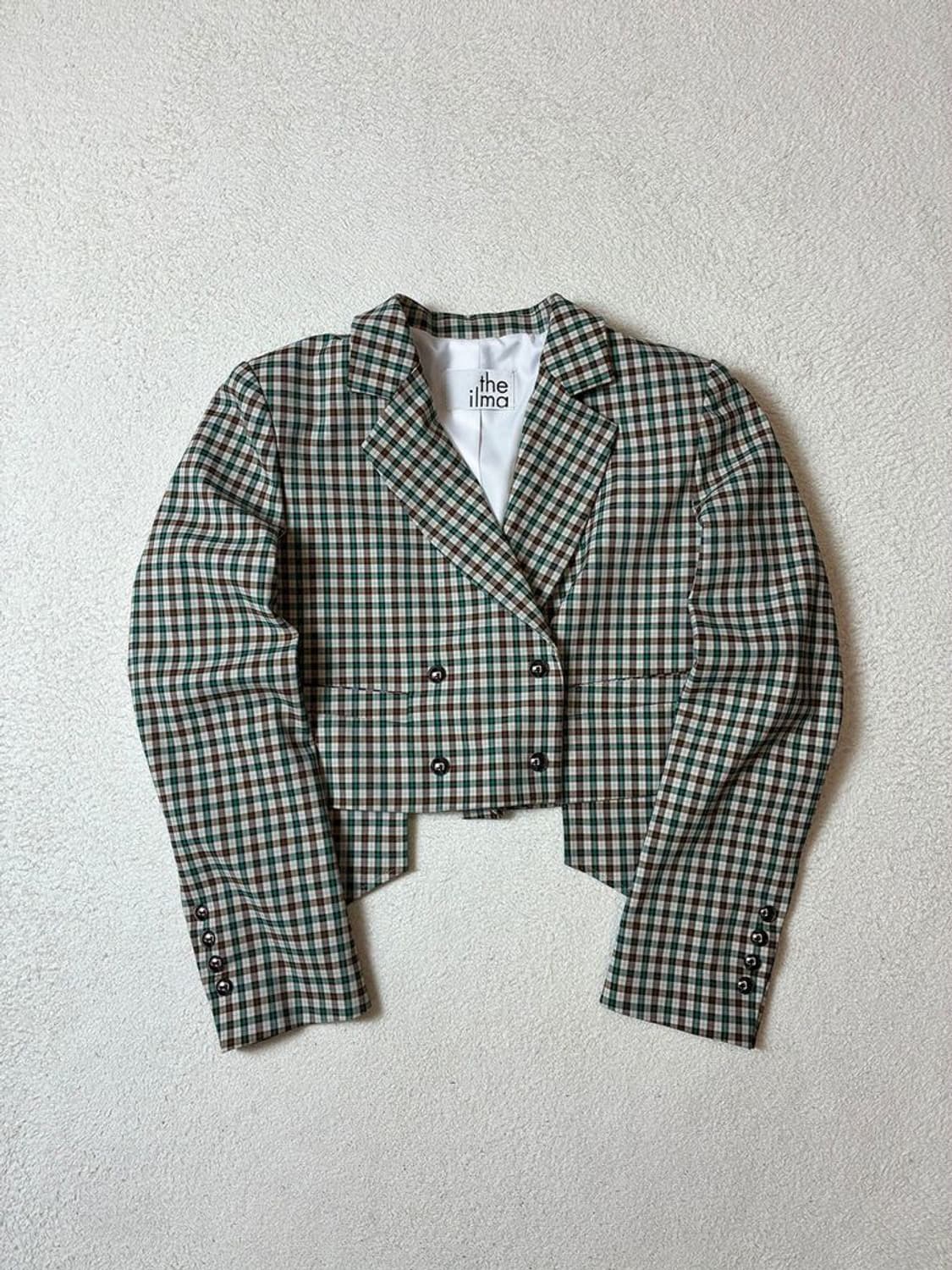 더일마 THEILMA 체크 크롭 블레이저 자켓 PN7390 상품이미지1