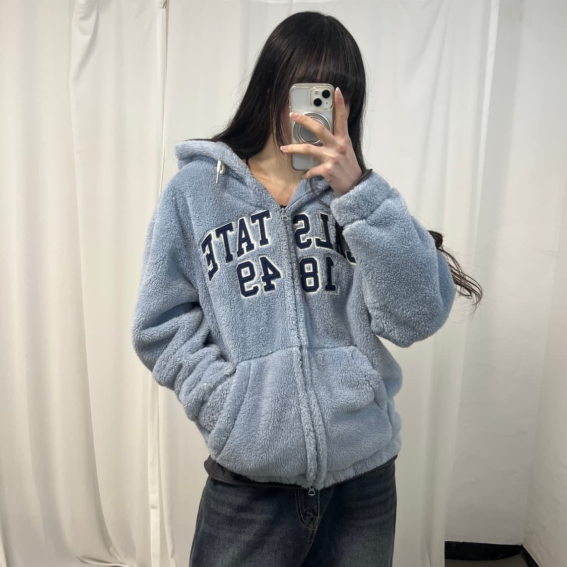 WHO A U Sky Blue Fleece 상품이미지1