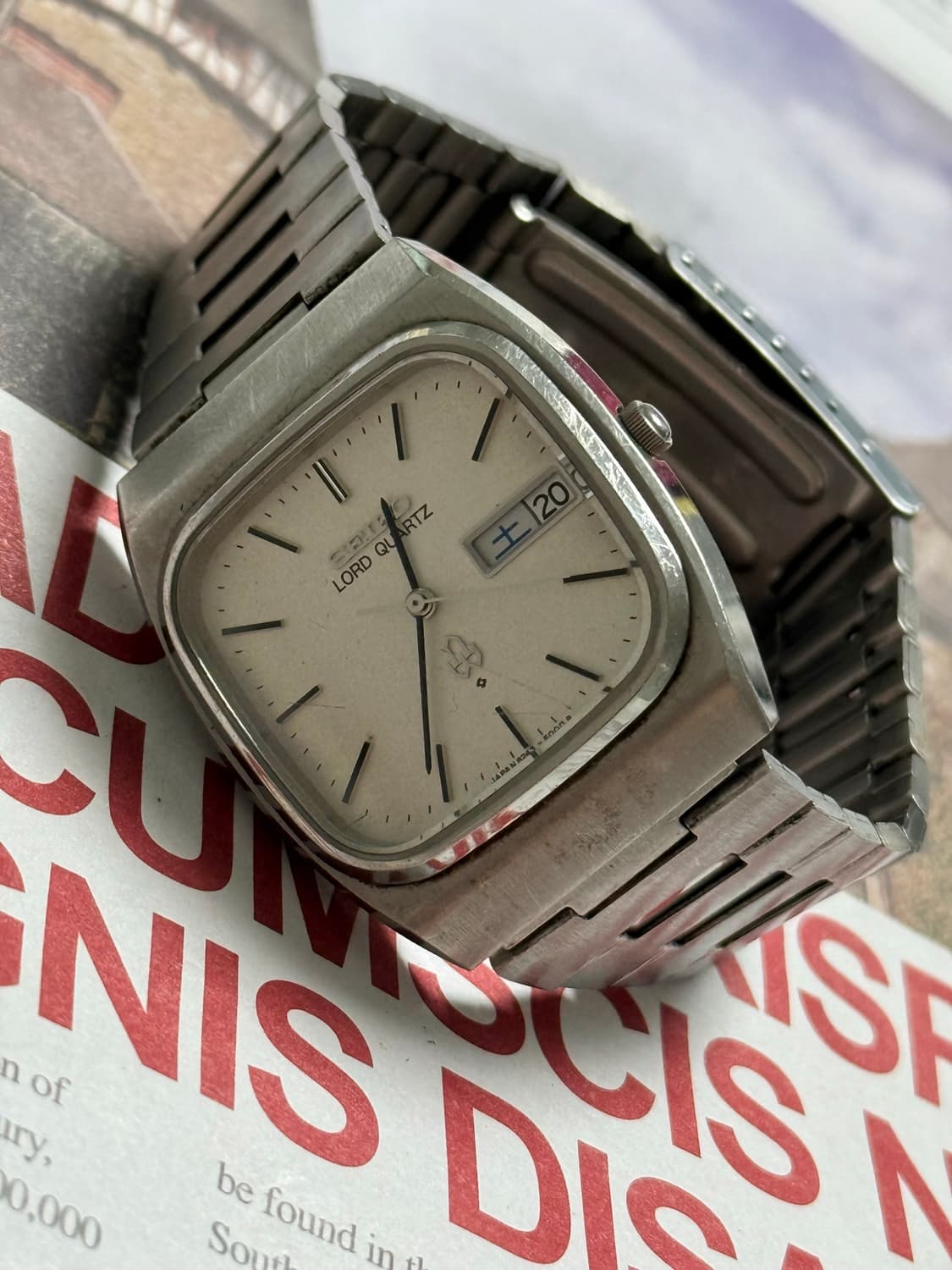Seiko 세이코 쿼츠 Lord Quartz 스퀘어 Day-Date 19 상품이미지4