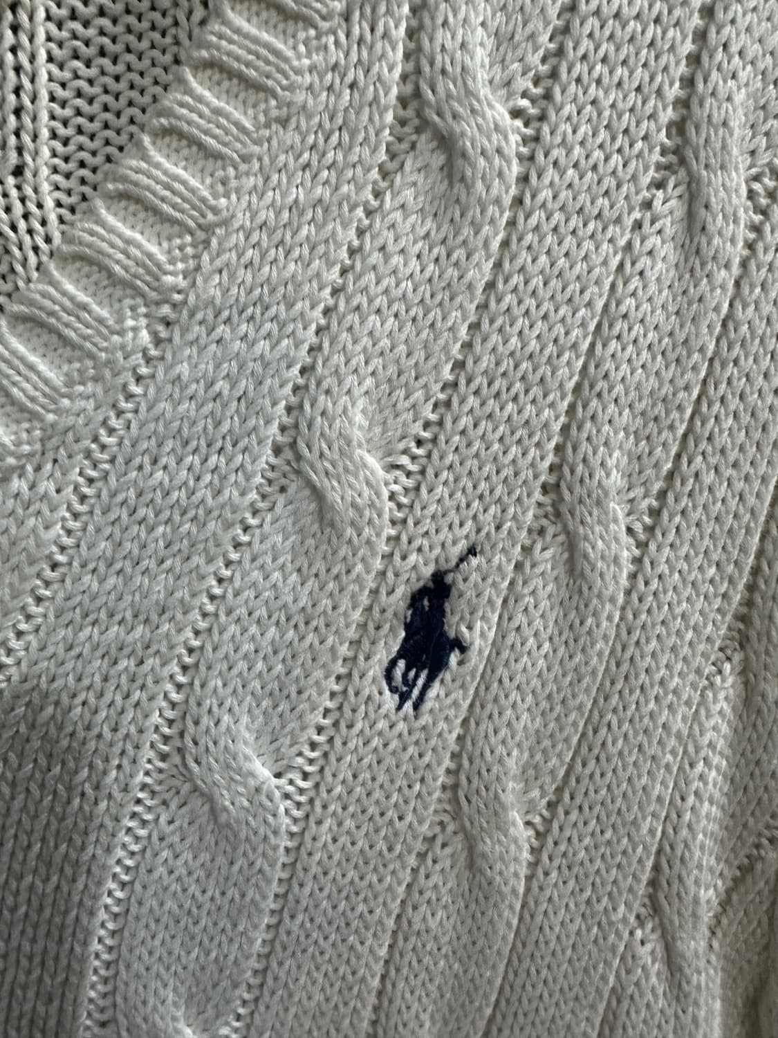 폴로 브이넥 꽈베기니트 화이트XL 상품이미지5