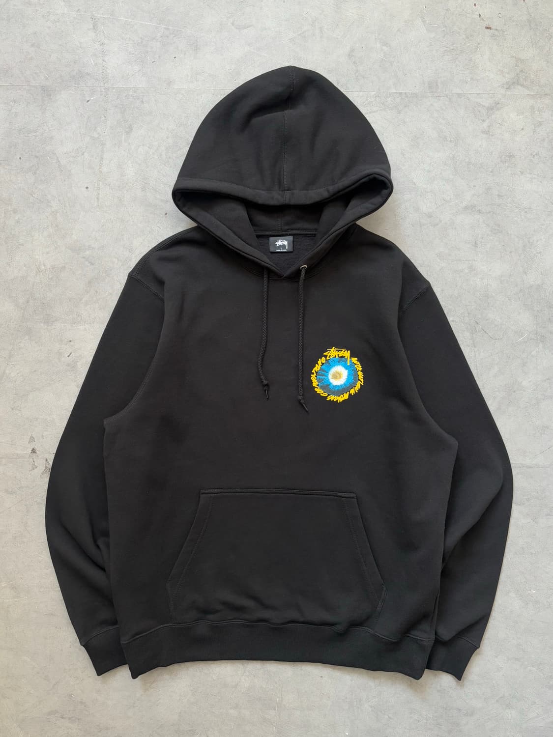 Stussy 스투시 블랙 코스모스 로고 후드티 상품이미지2