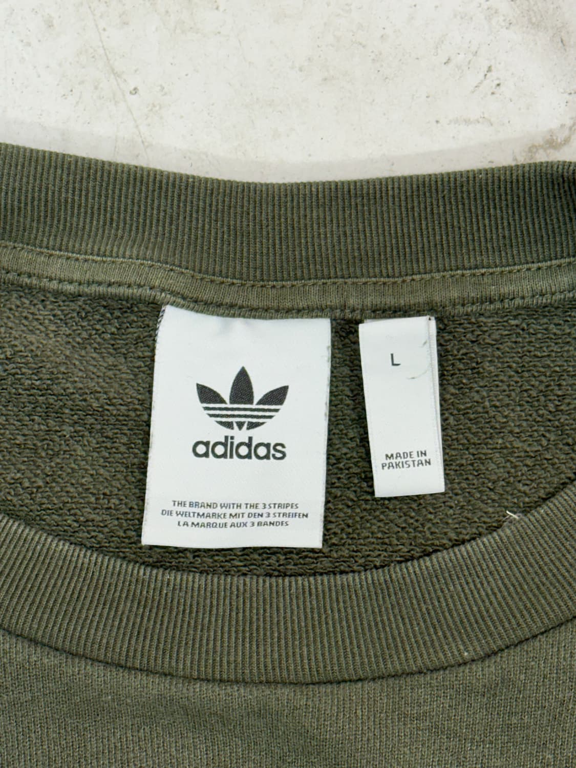 아디다스 카키 화이트 빅 로고 맨투맨 L 상품이미지7