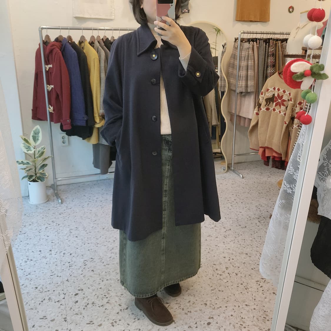 Orchidea 캐시미어100 네이비 코트 상품이미지2