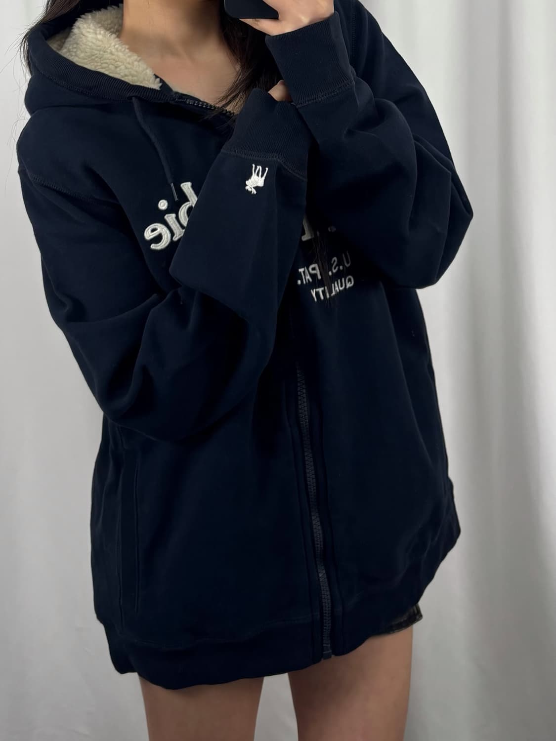 아베크롬비 양털 네이비 후드집업 상품이미지2