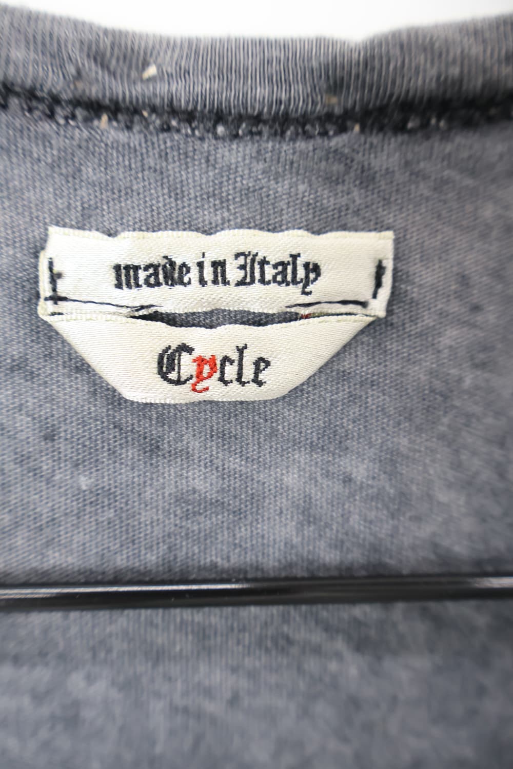 Made Italy Charcoal Studded Neck Tee 상품이미지7