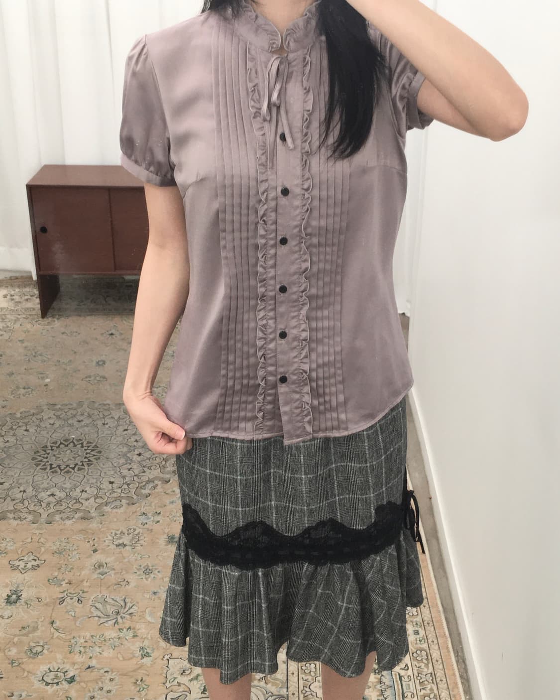 핑크 프릴 블라우스 상품이미지4