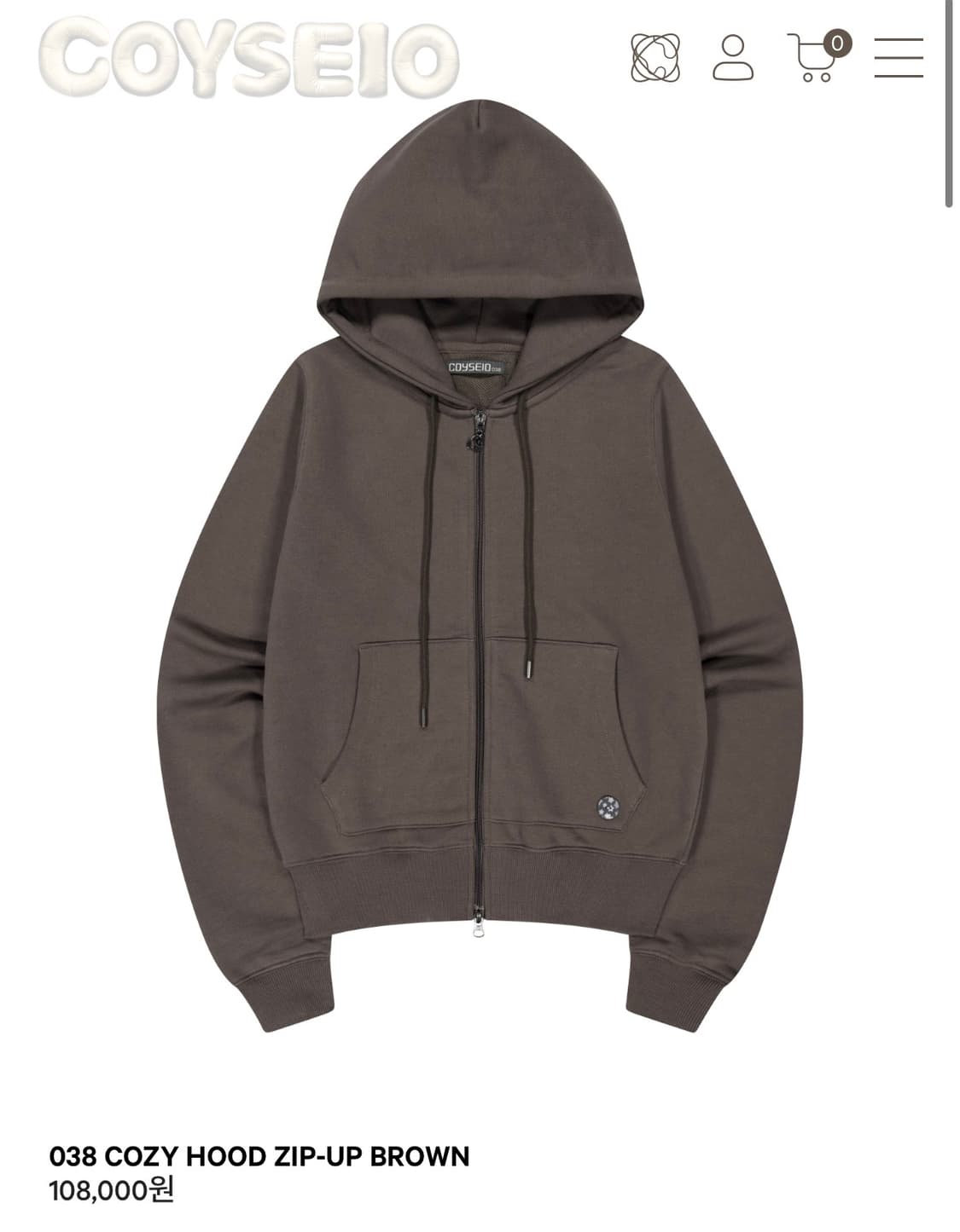 코이세이오 038 후드집업 브라운 상품이미지1